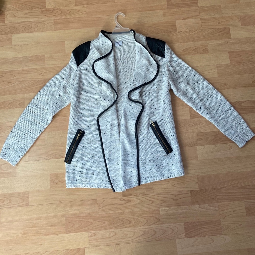 MAD Style grey open front cardigan, size L/XL